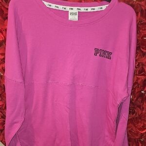 Victoria's Secret Pink Fuchsia Sweatshirt With Logo Size Large